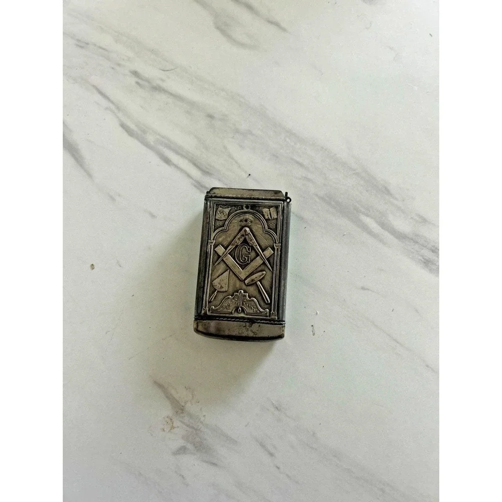 Vintage Masonic Freemason Match Vesta Safe Early 1900s Collectible PLEASE READ